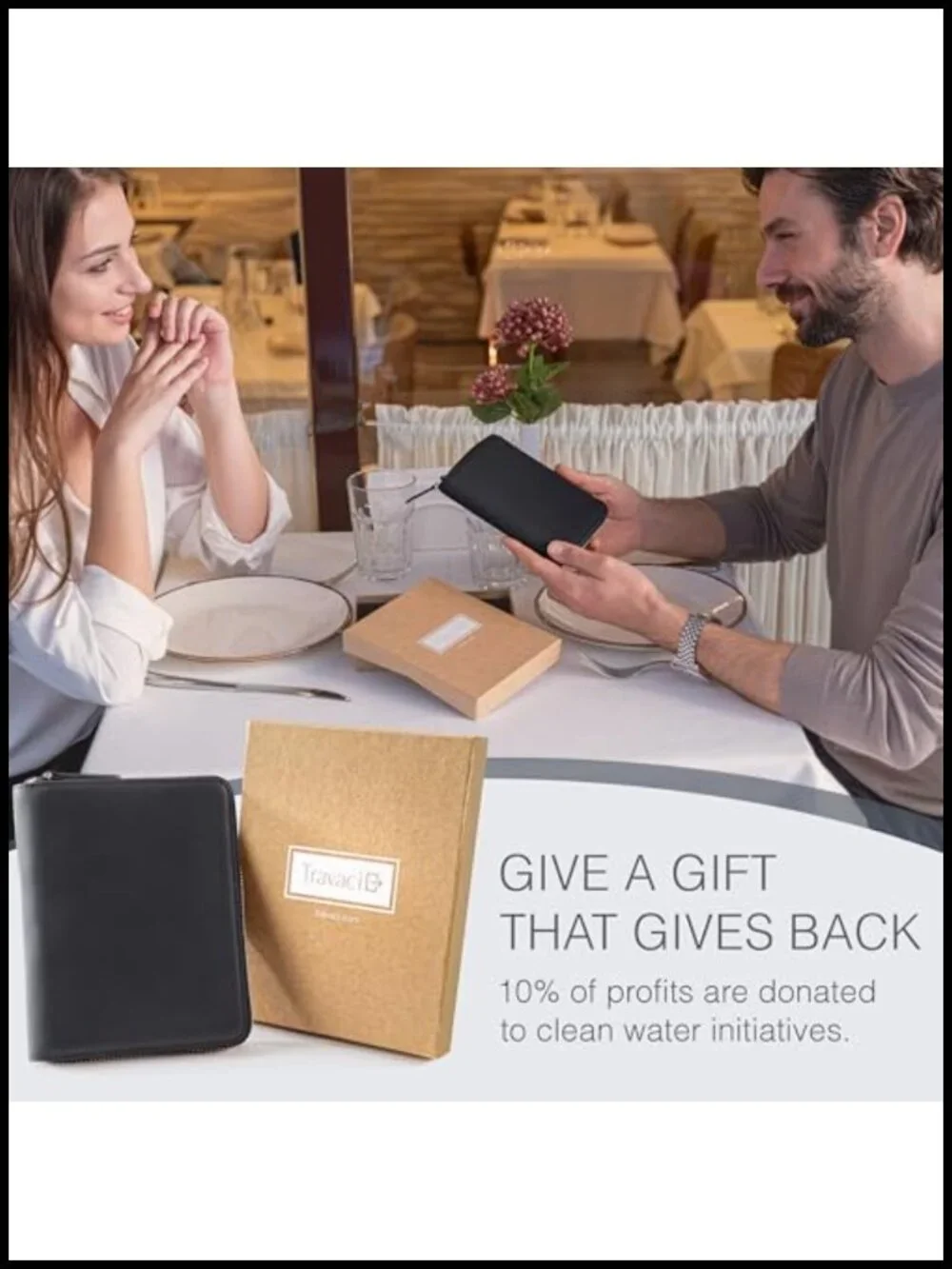 Full Grain Leather Passport Holder for 2 - RFID Travel Wallet Organizer